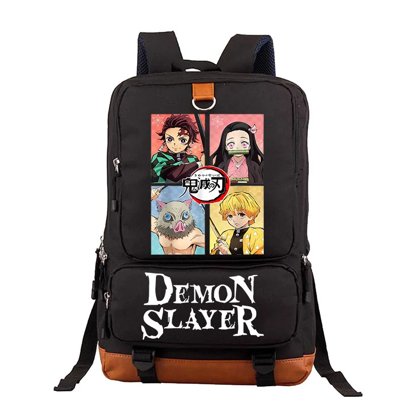 

Рюкзак для мальчиков и девочек с аниме-принтом, студенческий школьный ранец с рассекающим демонов, уличная дорожная сумка для компьютера
