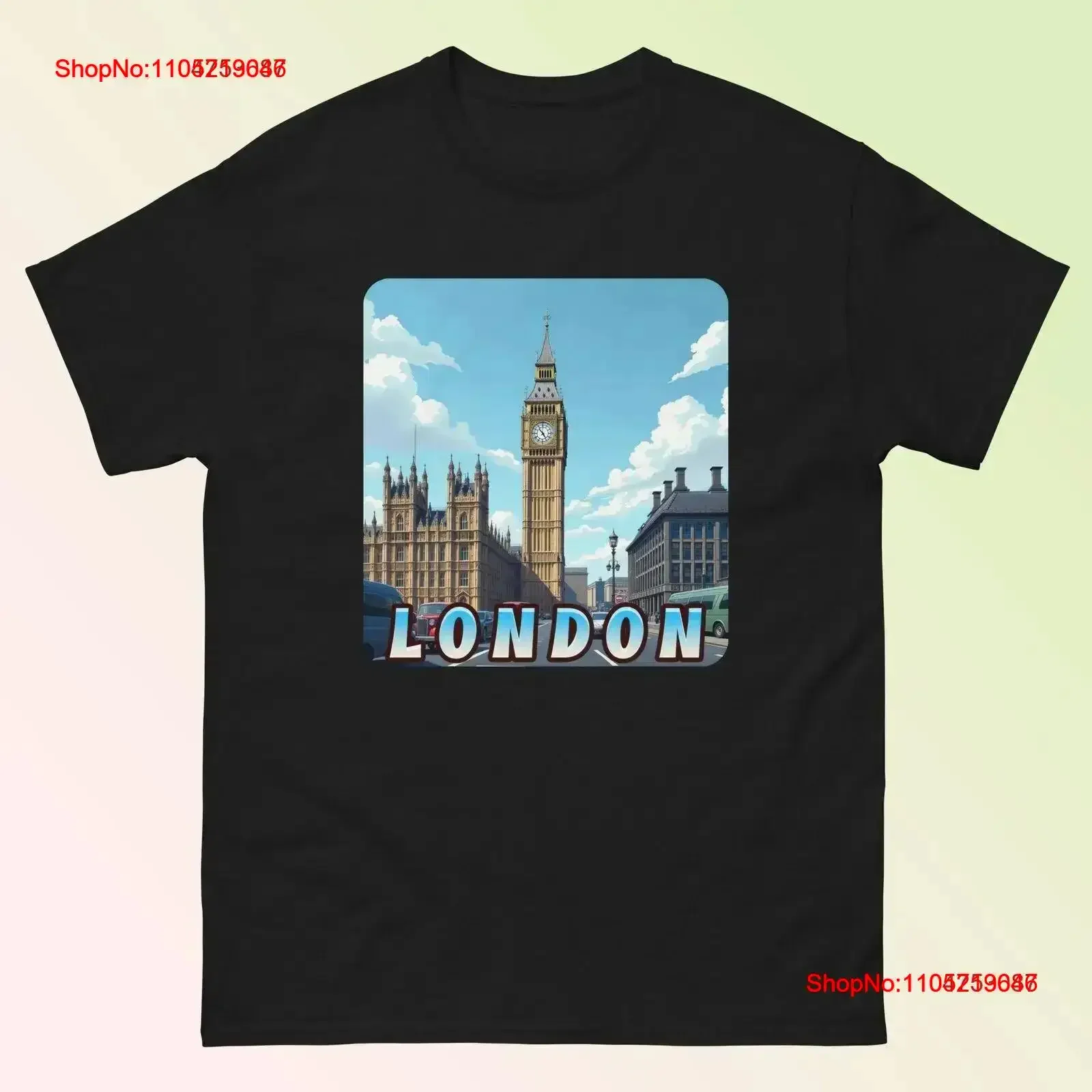 Фото Футболка London Big Ben England, винтажная стираная повседневная дизайнерская одежда, топ для повседневной носки, стильная мягкая мужская винтажная стираная одежда №1