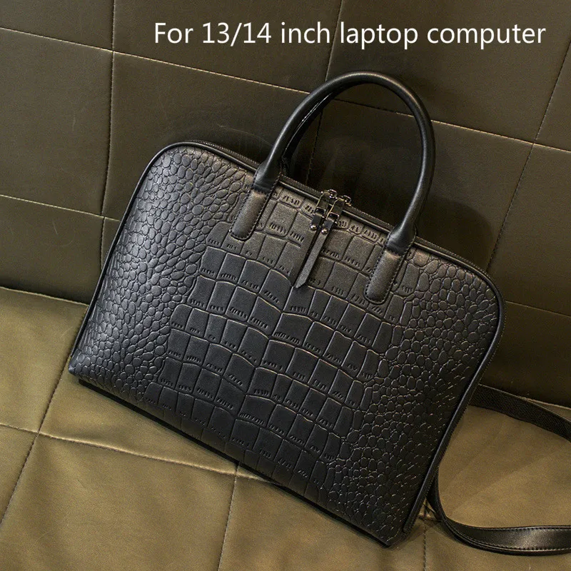 Business Women's Briefcase Leather Handbag Luxury Totes 15.6 14 Inch Laptop Shoulder Office Bags For Female Designer Briefcase