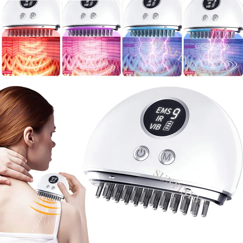 

EMS Micro-current Vibration Head Relaxation Massager Guasha LED Microcurrent Face Neck Body Lifting Skin Rejuvenation Device New