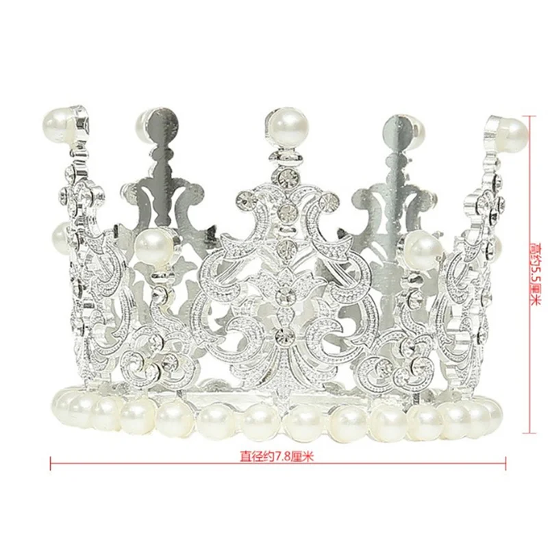 Мини Корона принцесса фигурки жениха и невесты С украшением в виде кристаллов