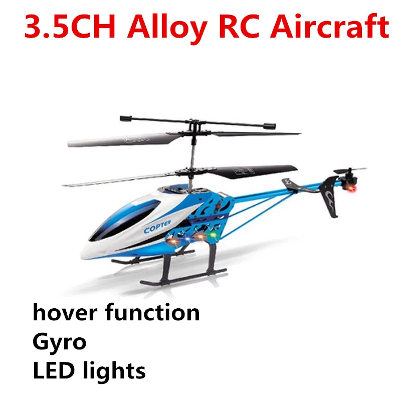 

MMBL 2.4G Remote Control Aircraft Alloy Helicopter 3.5 Channels With Gyroscope LED Lights Blue Helicopter Toys