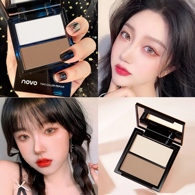 

Two-color Matte Glitter Face Brightening Shading Powder Makeup Bronzer & Highlighter Contour Shading Powder Face Concealer