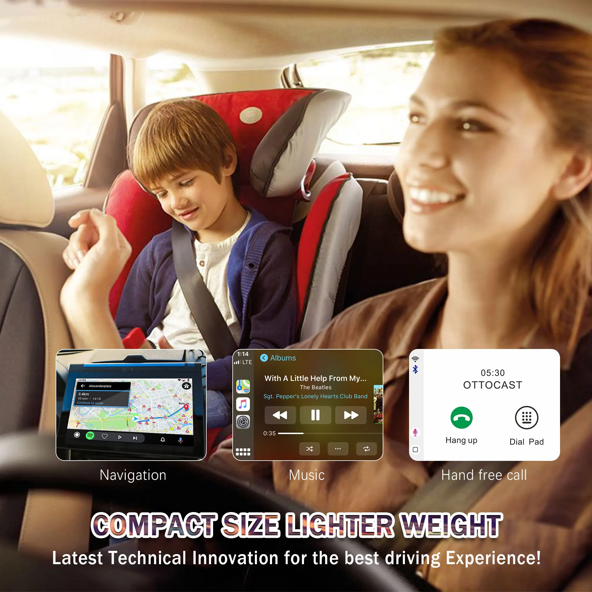 OTTOCAST U2 Air беспроводной адаптер CarPlay активатор ключа Bluetooth USB мультимедийный плеер