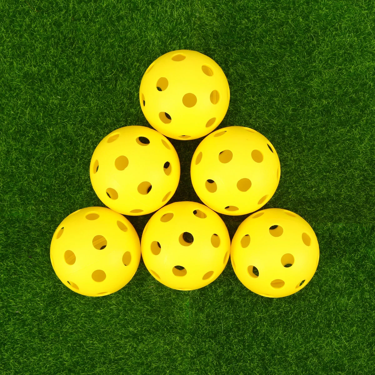

14 шариков для пиклебола на открытом воздухе, дизайн шариков, оптимизирован для наружных судов, ярко-желтый