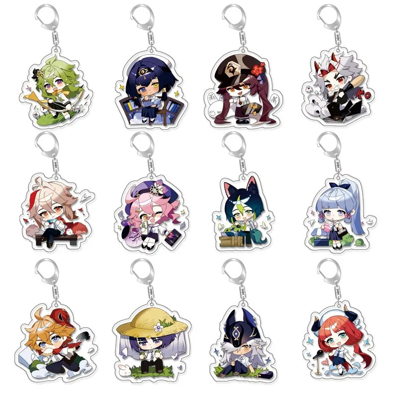 

Anime Acrylic Keychain Genshin Impact Figure Hot Game Key Ring For Children Girl Men Cartoon Pendant Keyring Jewelry Accessories
