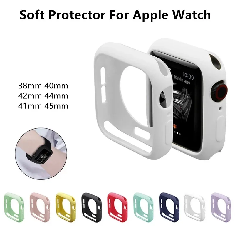 

Buy 2 Free 1 for Apple Watch Case 7 6 5 4 3 2 1 SE Back TPU Protector for IWatch Series 7 6 5 44MM 40MM 38 42MM 41 45MM Case