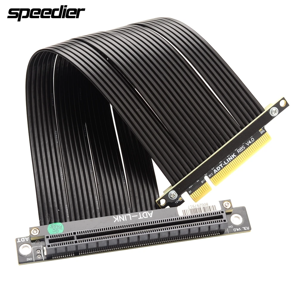 

Riser PCI Express PCIE4.0 Riser Card Extender Gen4 8X To 16X Slot Riser Adapter Extension Cable PCIe X8 For GPU BTC Mining