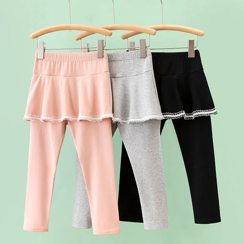 

Girls Skirt-leggings Spring Autumn 2024 Children Leggings Lace Pants for Kids Tights Baby Dance Clothing
