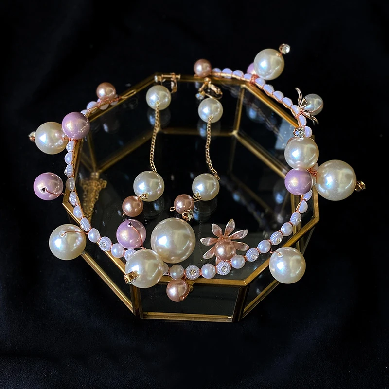 

Повязка на голову с жемчугом Женская, Модный Роскошный аксессуар в Корейском стиле, белый обруч с бусинами и жемчугом