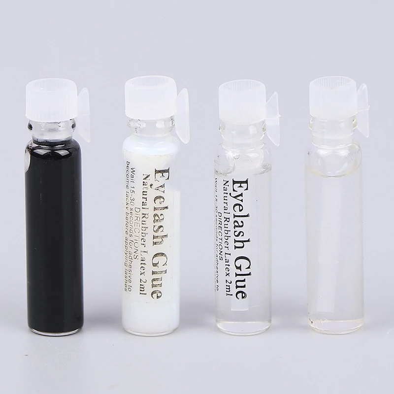 

2ml False Eyelash Glue Transparent Glass Portable Travel Size Eyelash Extension Glue Super Glue Makeup Tool