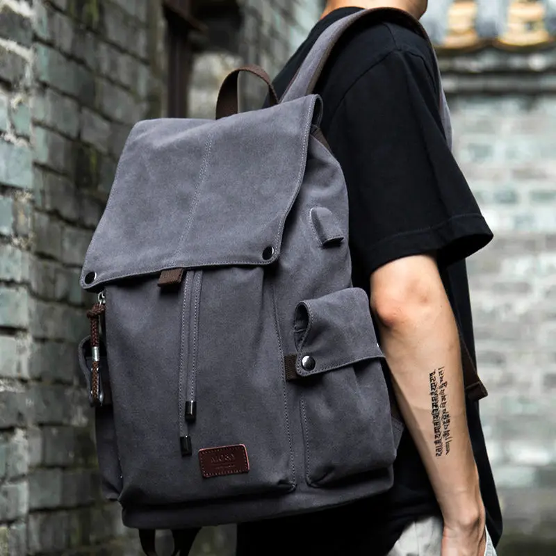 

Vintage Canvas Backpacks Men Bags Travel Students Casual for Hiking Travel Camping Backpack Mens Bag Mochila Masculina E68