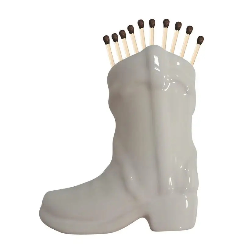 Fireplace Match Holder With Bottom Igniter Small Candle Jar 