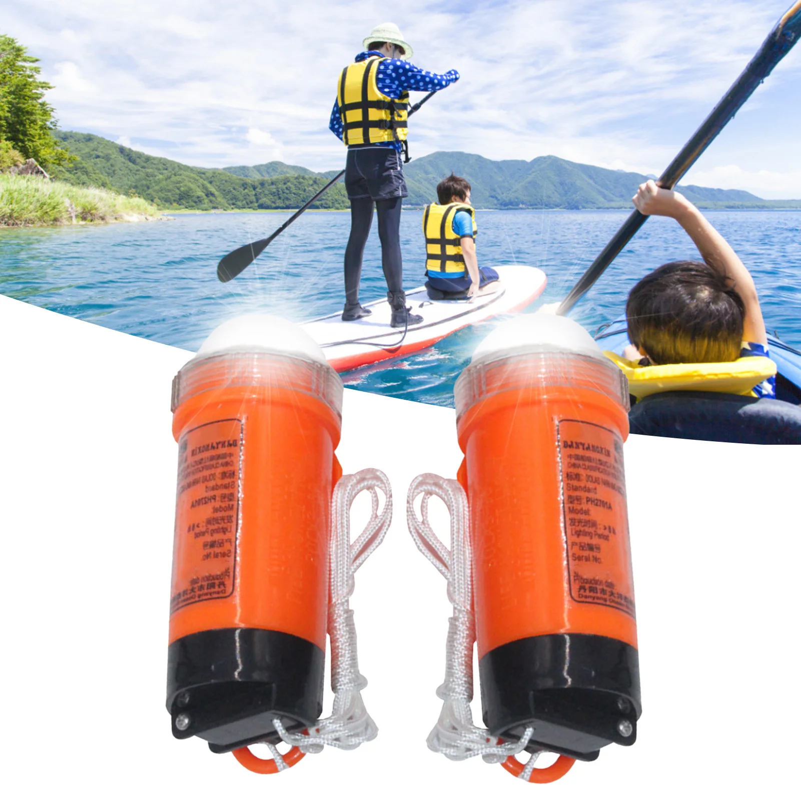 

2pcs LED Life Jacket Emergency Light Marine Position Indicator Waterproof LED Light For Emergency Camping Hiking Survival