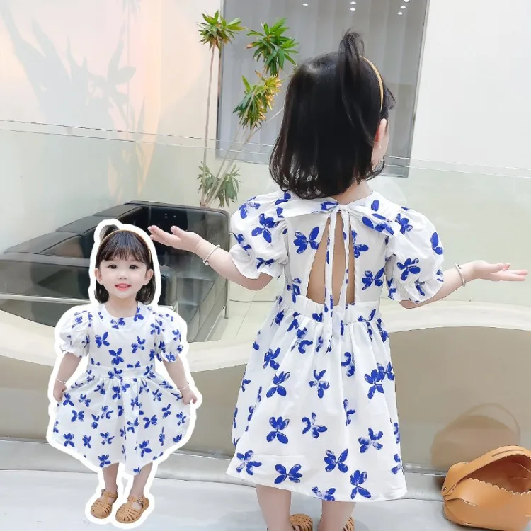 

Girls Floral Dress Summer Dress 2022 New Little Girl Korean Style Summer Skirt