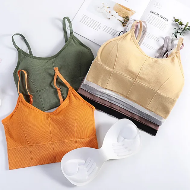 Women Sports Bra Beauty Back Bralette Seamless Tube Top Women's Underwear Sexy Lingerie Push-up Bras Crop Backless Sports Bra