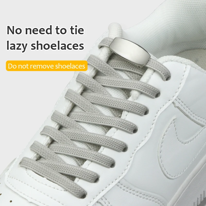 

Эластичные шнурки Normcore без завязывания, плоские шнурки для обуви для детей и взрослых, быстрые ленивые металлические шнурки для кроссовок