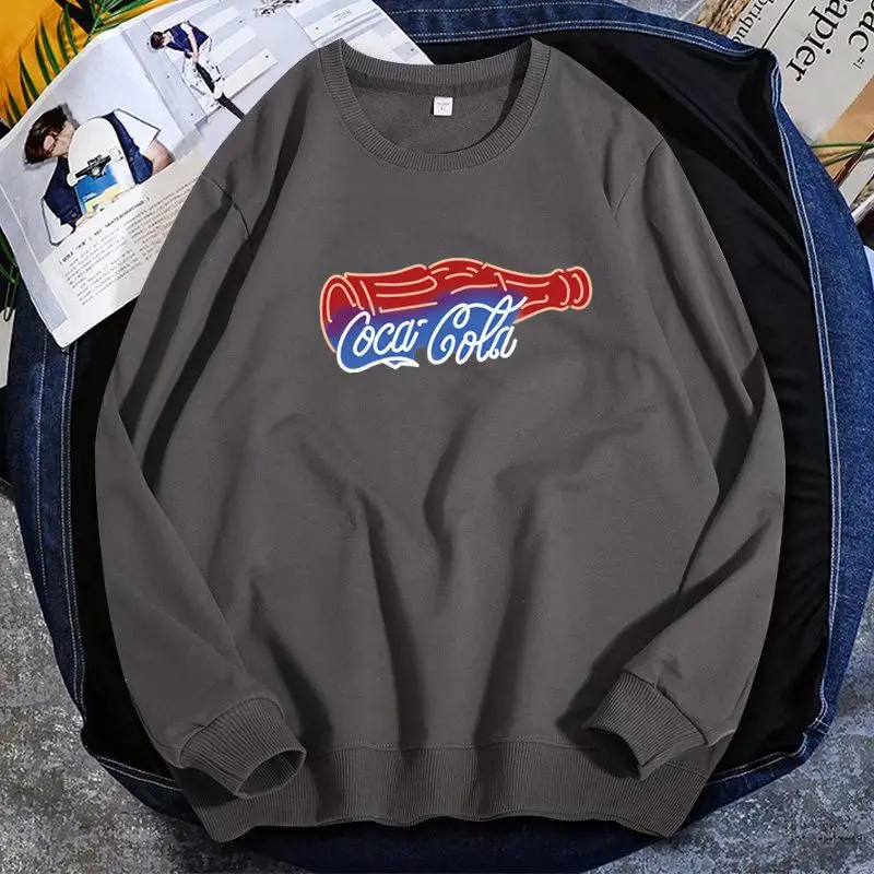 

Coca-Cola spring and autumn 2022 new round neck sweater men's thin section loose trend all-match