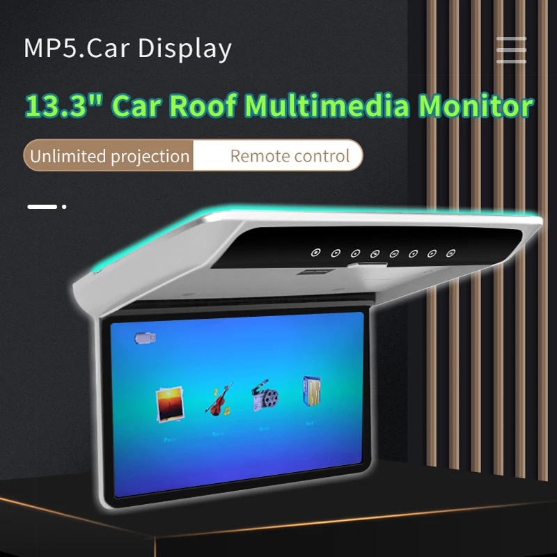 

13.3 inch Car Roof Mounted Monitor LCD Flip Down Screen Overhead Multimedia Video Ceiling Roof Mount Display MP5 Player