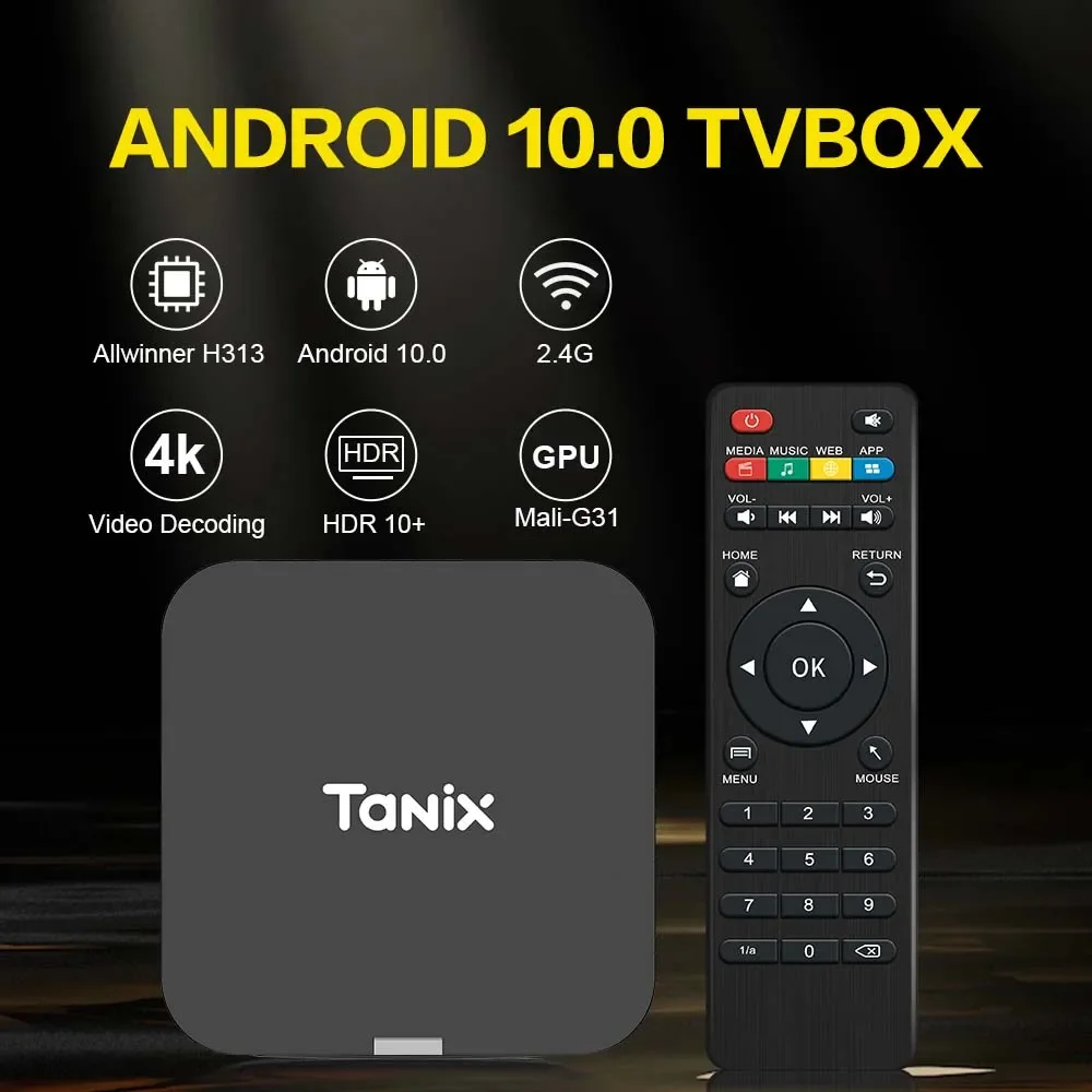 Tanix TX1 Android 10 MINI Set top TV Box 2.4G WIFI поддержка 4K HDR 8GB16GB AllwinnerH313
