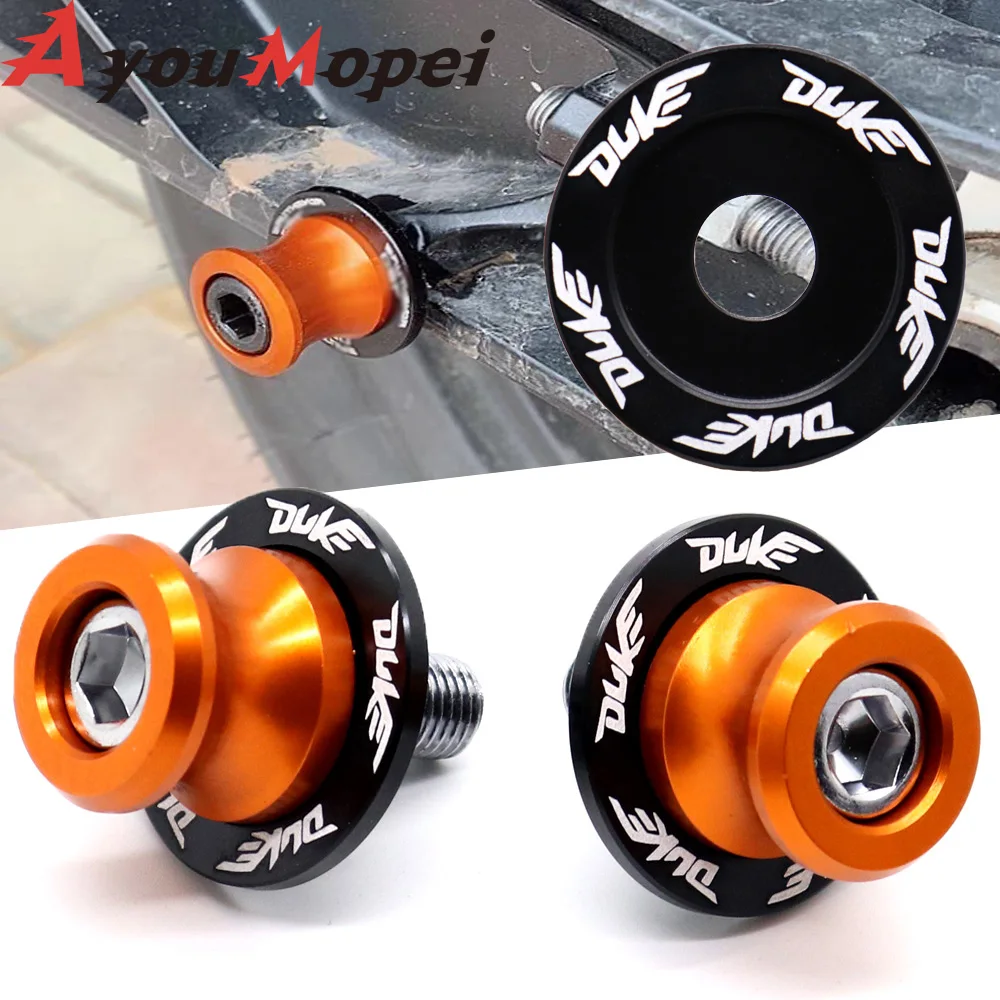 Motorcycle CNC Aluminum Accessories Swingarm Spools Slider 10mm Stand Screws For duke390 duke200 DUKE 690 990 with duke LOGO