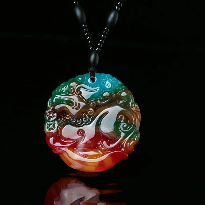 

Natural Xinjiang Gobi Colorful Jade Pendant for Men and Women