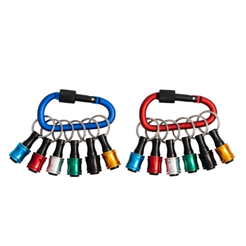 

Держатель для бит, брелок, легко снять и держатель для фрез, держатель для отверток, 2 набора из 6 шт. держателей для фрез 1/4