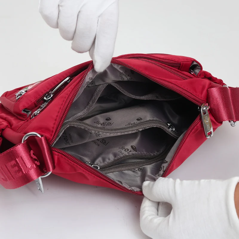 Embroider Women Crossbody Bags Flower Female Messenger Bag for Girls Nylon High Quality Travel Shoulder Bag Zipper Handbags