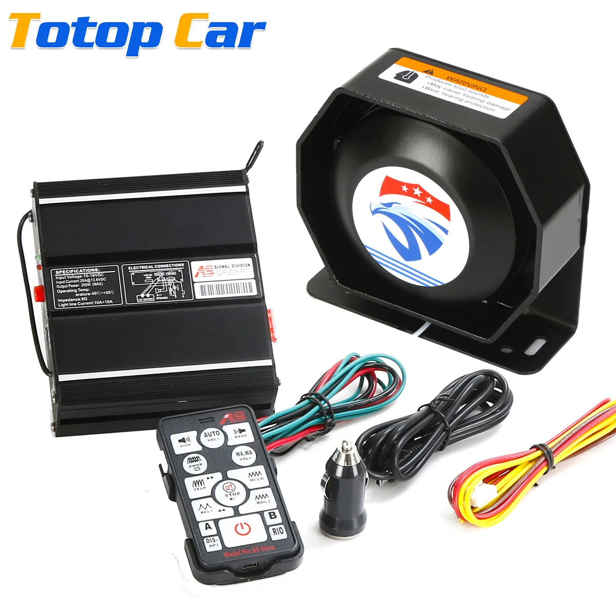 

Vehicle Warning Horn Car Police Siren Speaker 400W 14 Loud Sound Microphone Loudspeaker Emergency Alarm System 12V