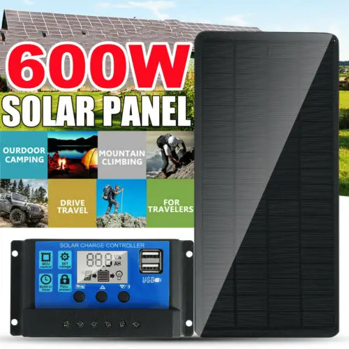 

600W 18V Portable Solar Panel Kit Boat Car Battery Charger & 100A Controller