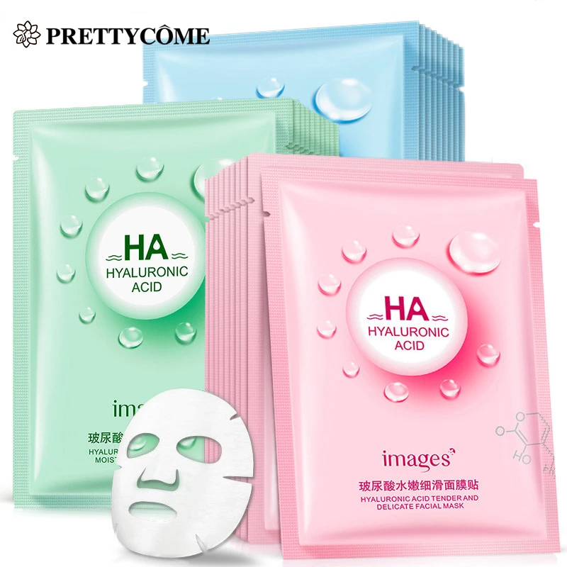 

Images 5PCS/Set Hyaluronic acid Face Mask Moisturizing Replenishment Night Tightening Nourishing Beauty Health Skin Care