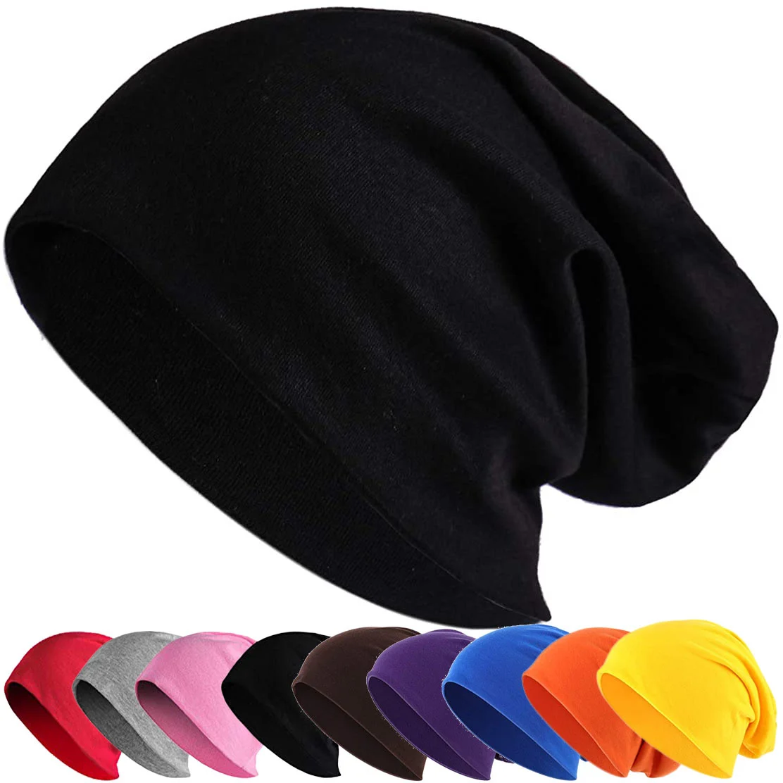 

Women Men Stylis Beanie at Tin ip-op Soft Stretc Sloucy Skull Cap