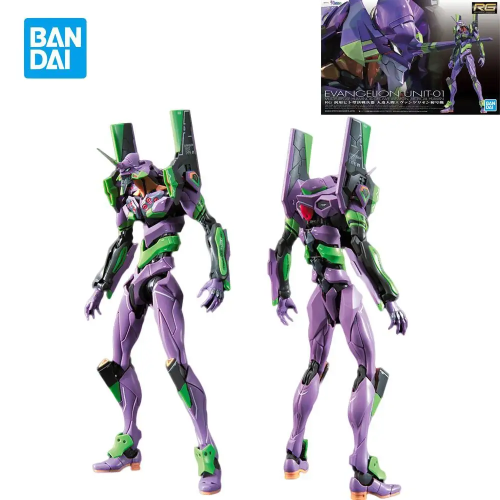 

Bandai Anime Figure Neon Genesis Evangelion Rg First Machine Plastic Movable Assembly Model Boy Toy Color Box Birthday Gift