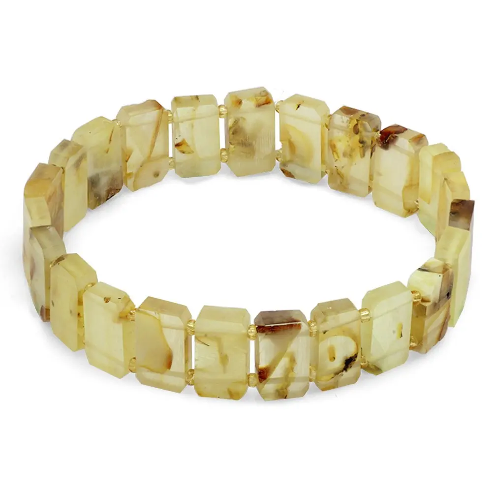 

Nipora Matte Yellow-White Color Natural Drop Amber Women's Bracelet