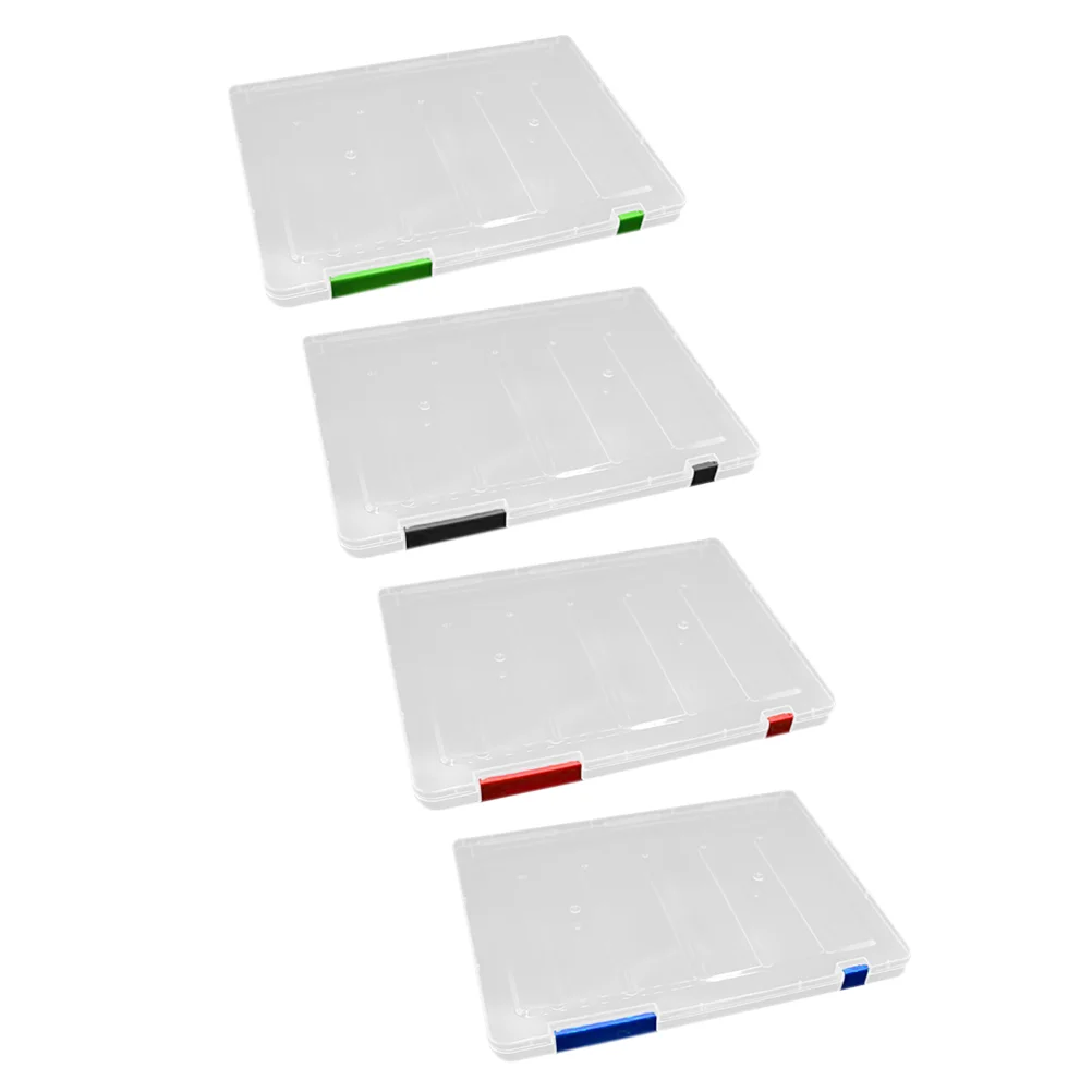 

4 Pcs File Storage Box Clear Envelopes School Office Organizer Plastic Folders Portable Case Document