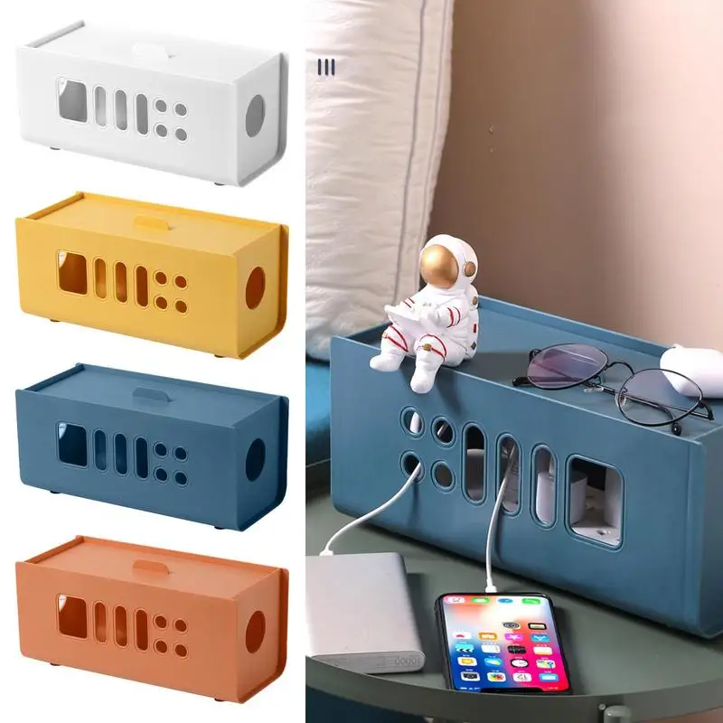 

Cable Hider Box Desktop Dustproof Charger Socket Board Power Cable Storage Multi Color Network Line Organizer Wire Management