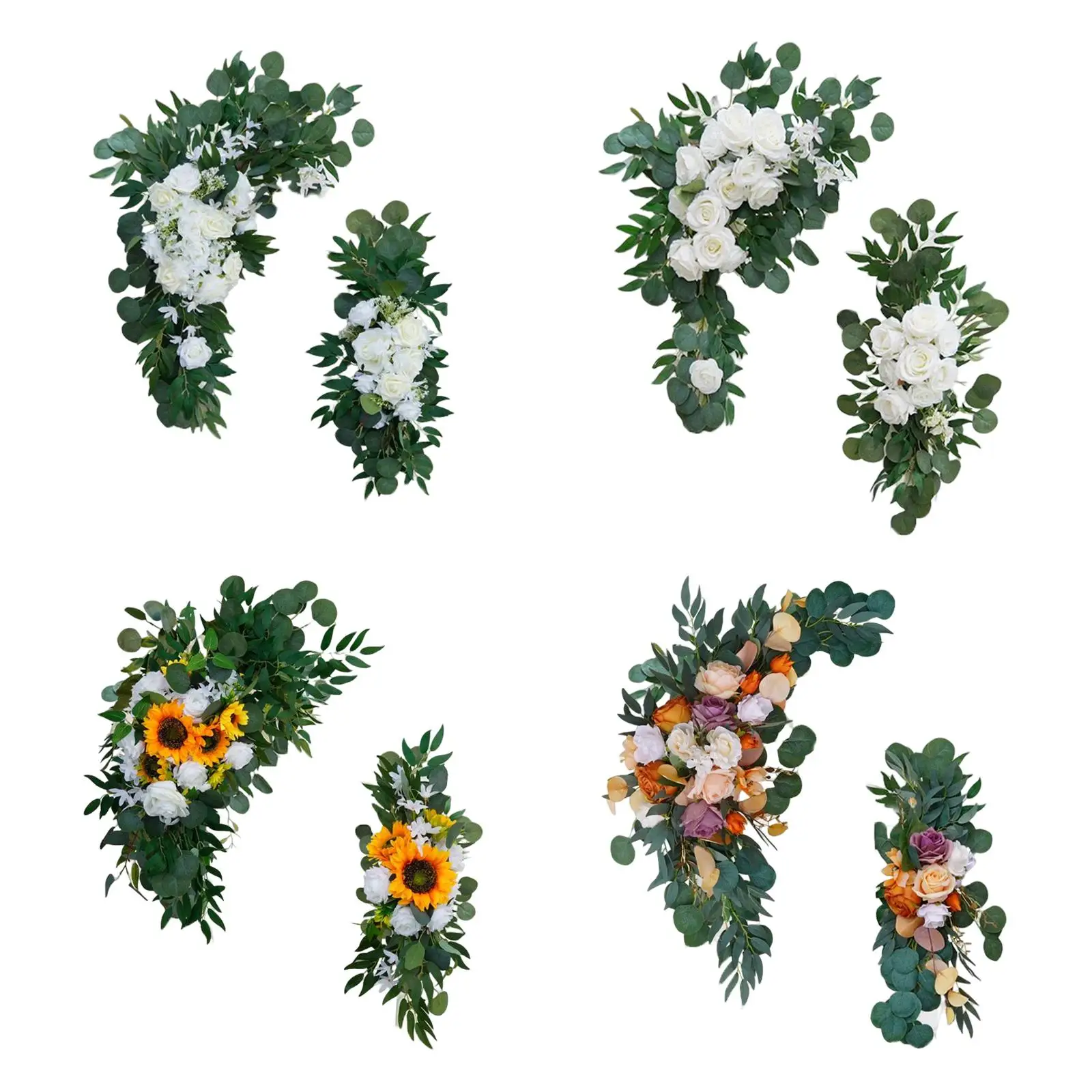 

Artificial Wedding Arch Flowers Wreath Hanging Flower Swag for Wedding Welcome Sign Backdrop Decoration Arbor Ornament Home