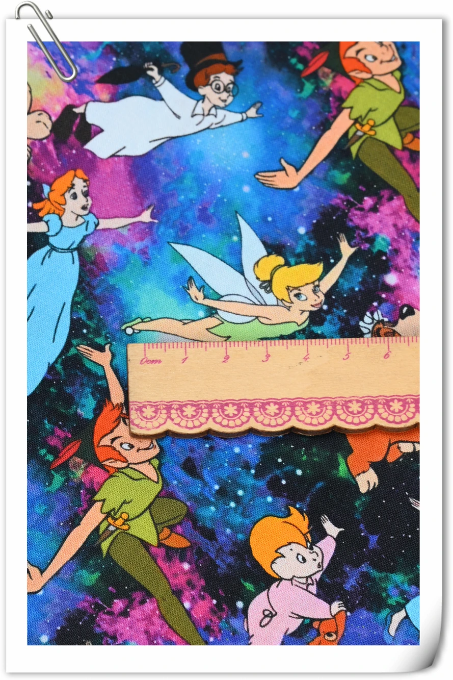 Ширина 110 см Дисней Рождество Минни Микки Питер Пэн колокольчик хлопчатобумажная