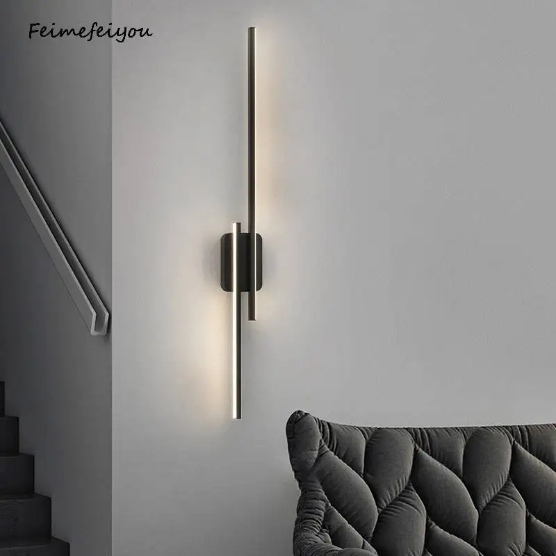 Led Long Strip Wall Lamp Modern Indoor Bedroom Bedside Light Living Room Background Decoration Wall Lights New Led Wall  Sconces