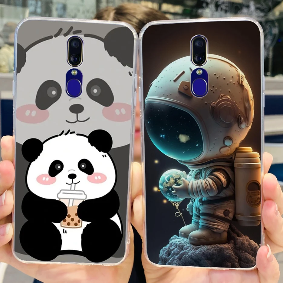 Для Oppo F11 Pro Чехол CPH1969 симпатичная панда мультфильм окрашенный чехол прозрачный