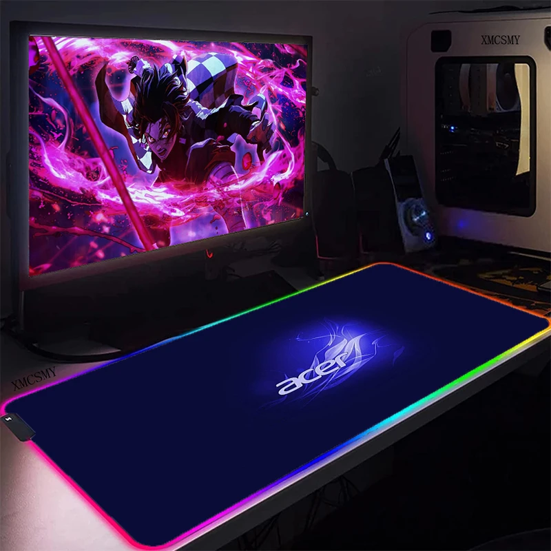 

Acer Gaming Mouse Pad Computer Desk Backlight Rgb Mouse Mat Anime Gamer Mausepad Pc Accessories Keyboard Carpet Large Mouse Pads