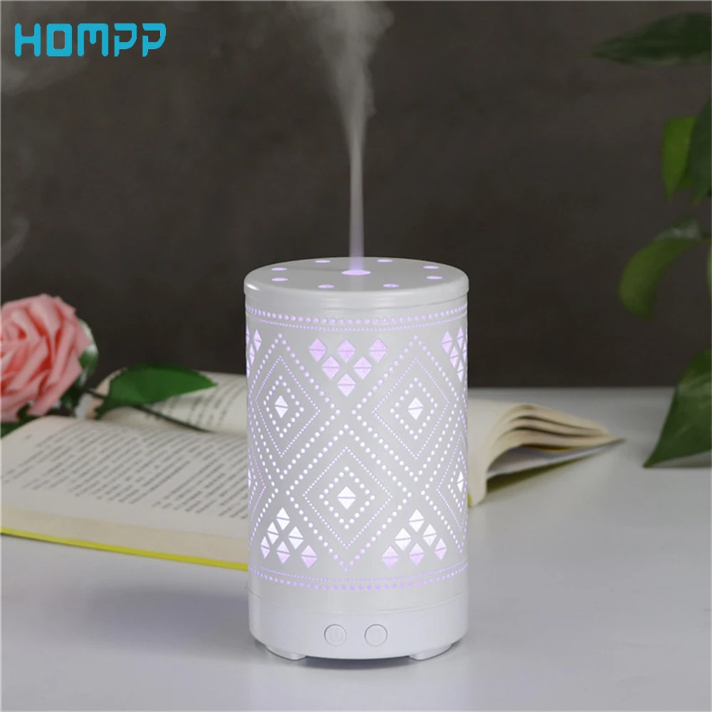 

Iron Art Aromatherapy Machines essential oil nebulizer openwork pattern humidifier Air Freshener for Bedroom Office Sleep100ml