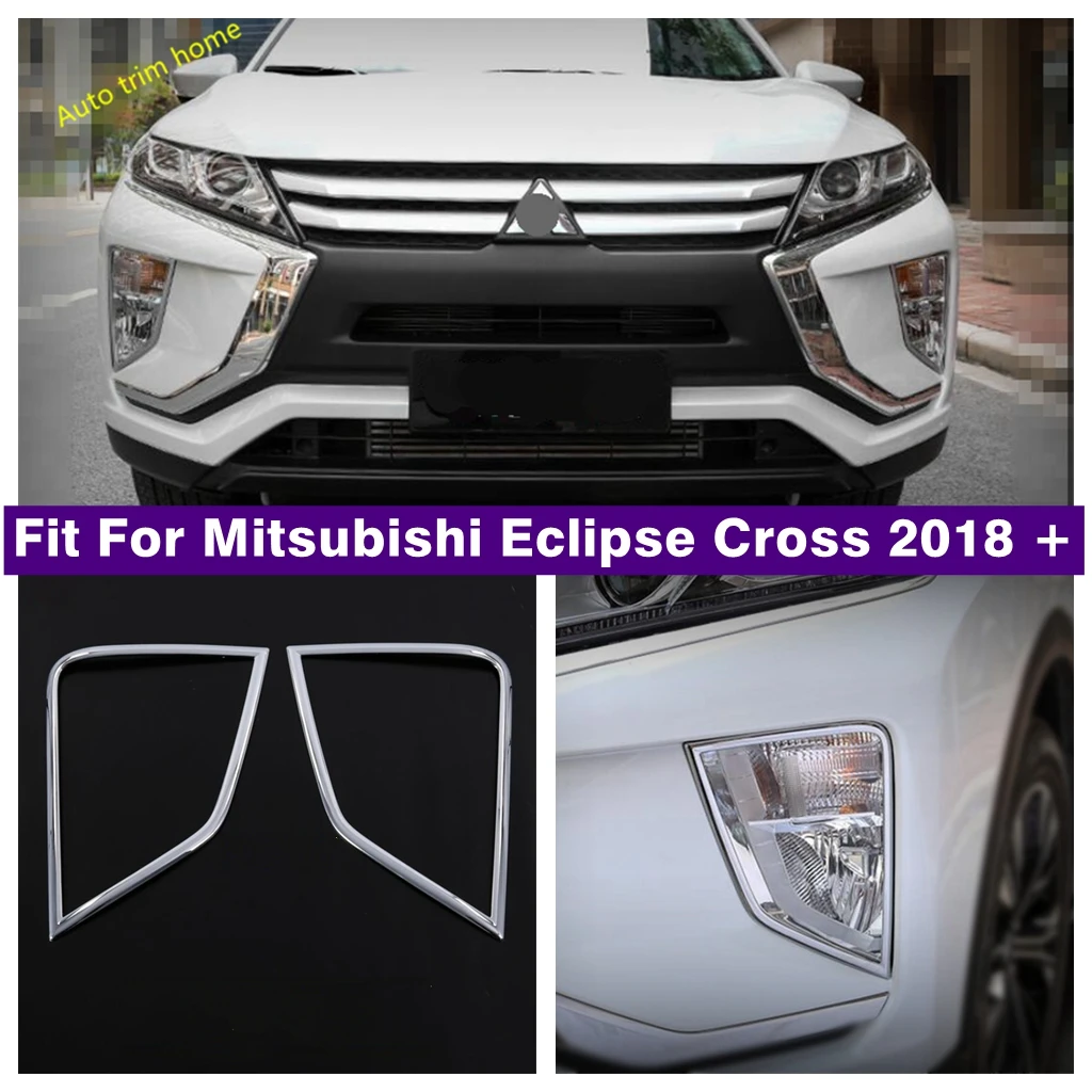 

Chrome Exterior Accessories Front Bumper Fog Lights Lamps Decor Frame Cover Trim Fit For Mitsubishi Eclipse Cross 2018 - 2021