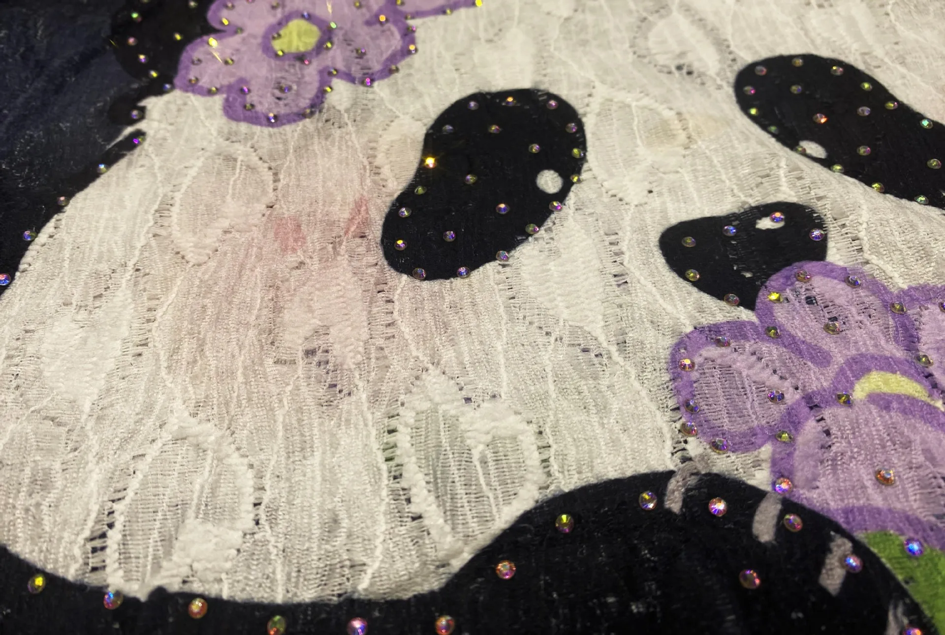 Женская футболка с принтом панды Повседневная коротким рукавом и бриллиантами