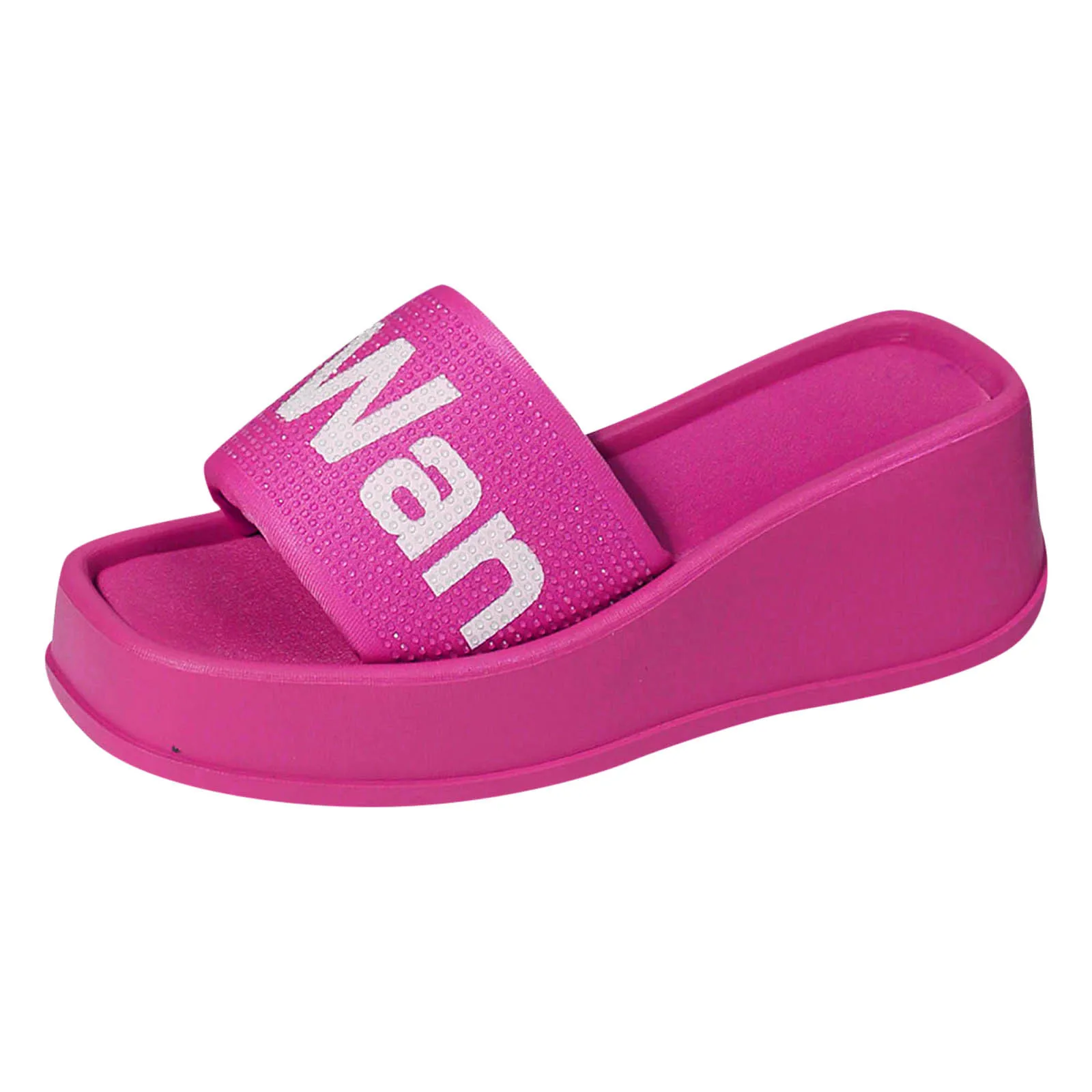 

Тапки женские на танкетке, удобные нескользящие универсальные пляжные складные, с узором, на толстой подошве, летние