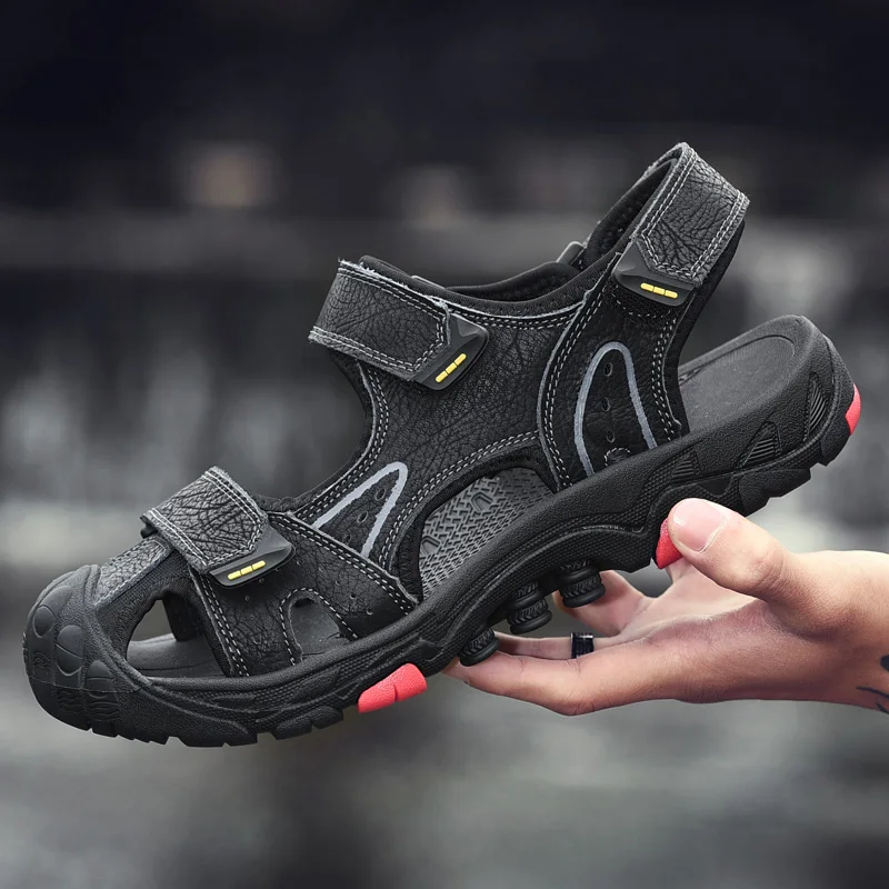 

Genuine Leather Sandals For Men Summer 2023 New Fashion Men's Soft Sandals Male Sneakers Fashion Shoes Slippers Plus Size