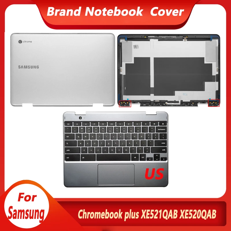 

Новинка, оригинальный ЖК-чехол для Samsung Chromebook plus XE521QAB серии XE520QAB, задняя крышка ноутбука/Упор для рук, верхняя крышка, Клавиатура США 12,2