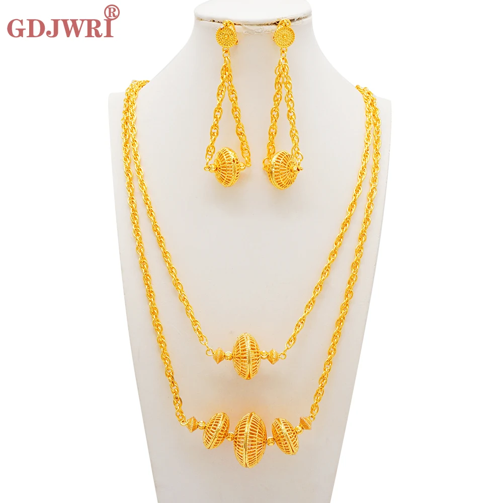 Ювелирный Комплект из колье и серёг под золото