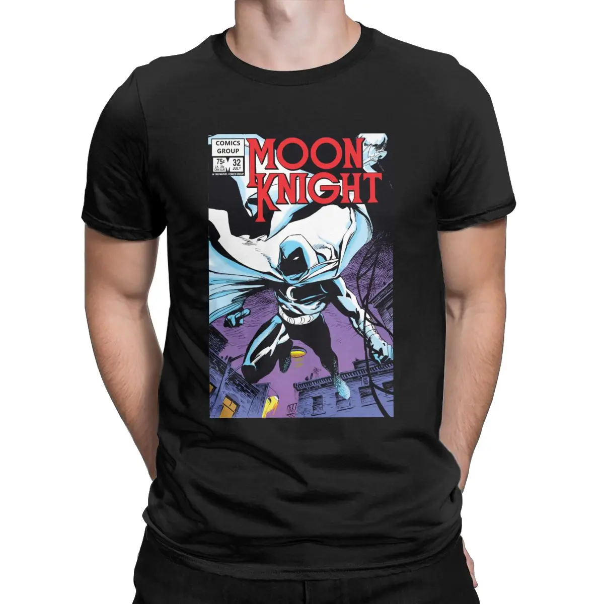

Comic Cover Moon Knight 2022 new arrival 100% Cotton Clothes Fun Short Sleeve Crewneck Tees Graphic Printed T-Shirt