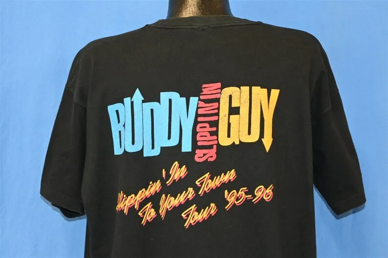 Футболка 90-х годов Buddy Guy Slippin In To Your Town Tour 95-96 Blues Guitarist Extra Large